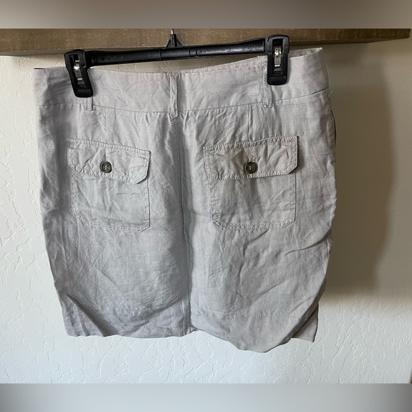 Cynthia Rowley| Gray Linen Skirt, Lagenlook, Neutral, Size 6••• - Picture 4 of 9